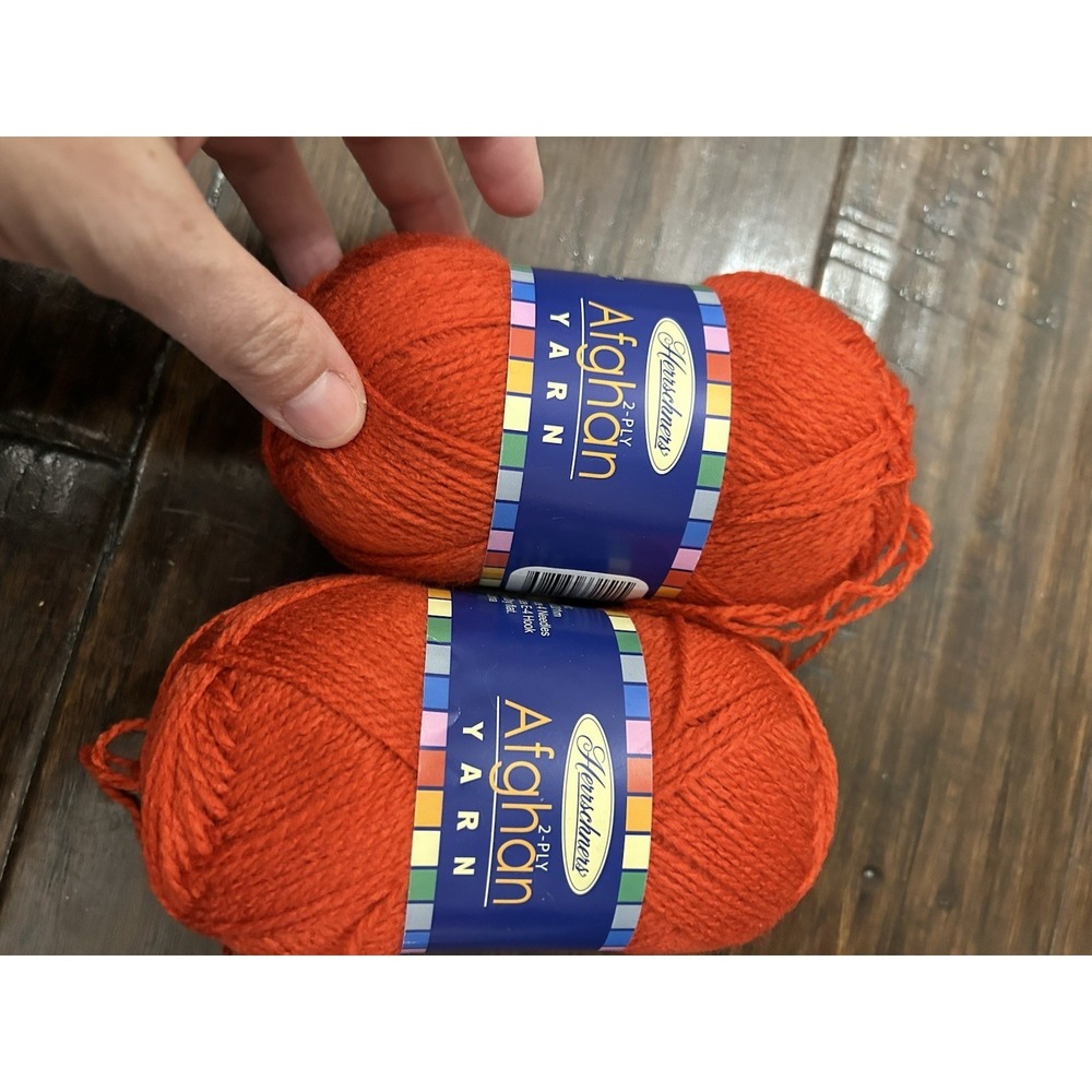 2 Skeins Herrscheners 2 Ply Afghan Acrylic Yarn Honeysuckle Red 56g Color 0053